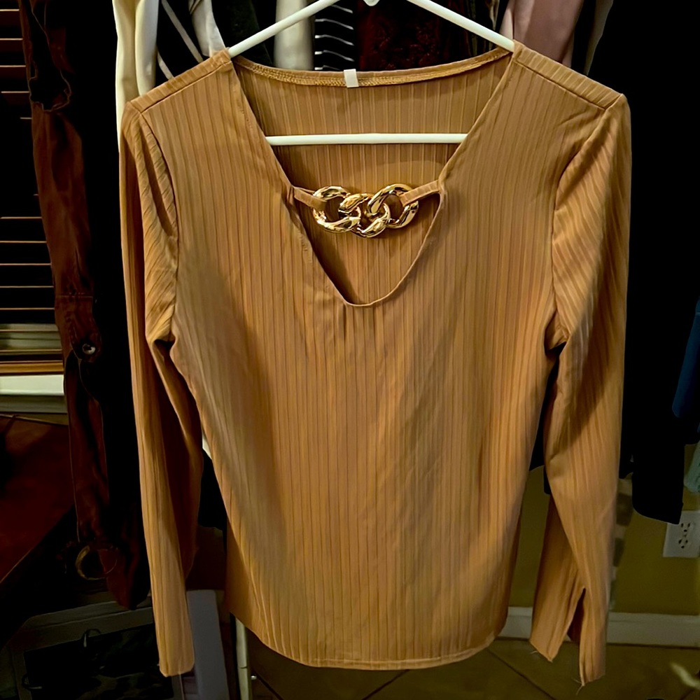 BrandNew Long-sleeve Carmel polyester M/L